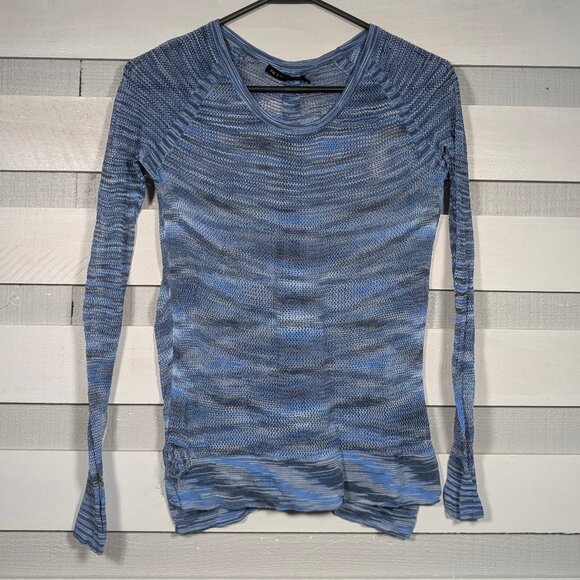 rag & bone Tops - Rag & Bone Jean Long Sleeve Sheer Mesh Shirt XS *Damaged multi tonal blue stripe